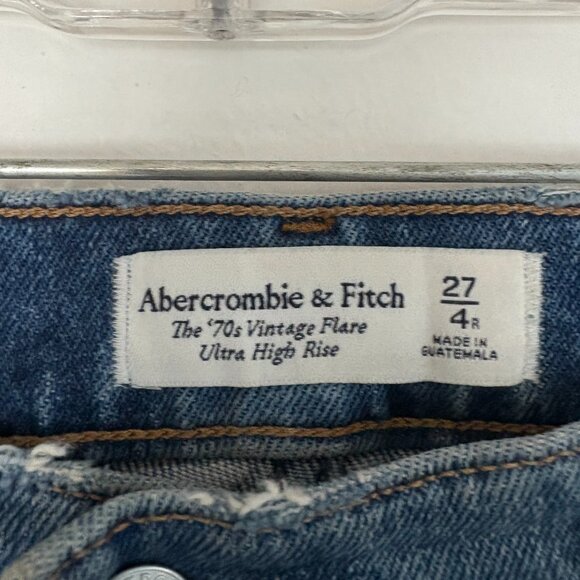 Abercrombie & Fitch 70's Vintage Flare Ultra High Rise Jeans 27/4 - Picture 2 of 7